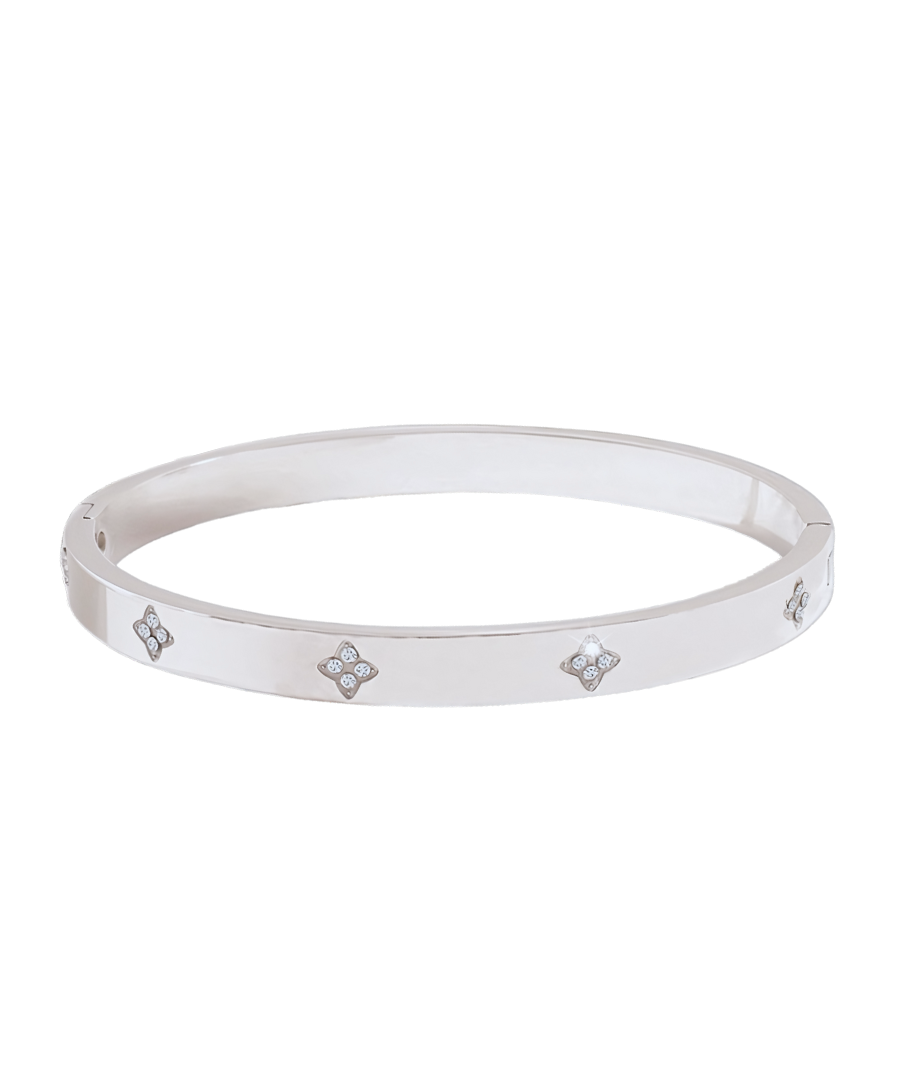 Lucky Charm Silver Bangle